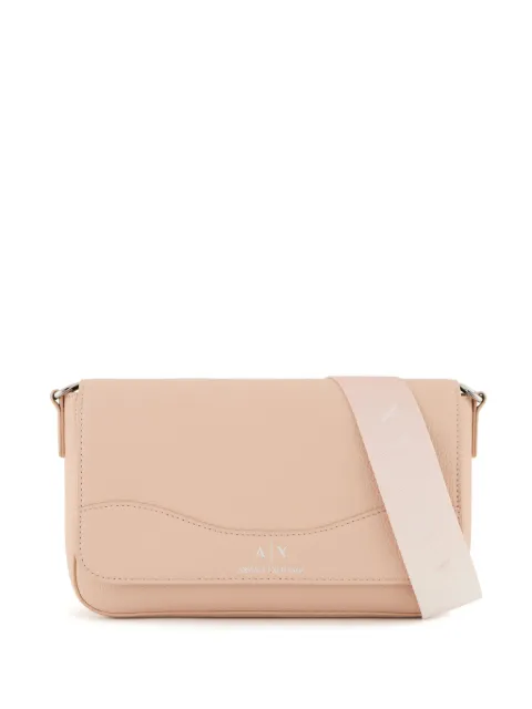 Armani Exchange logo-stamp pebble-texture crossbody bag Neutrals 942912CC783