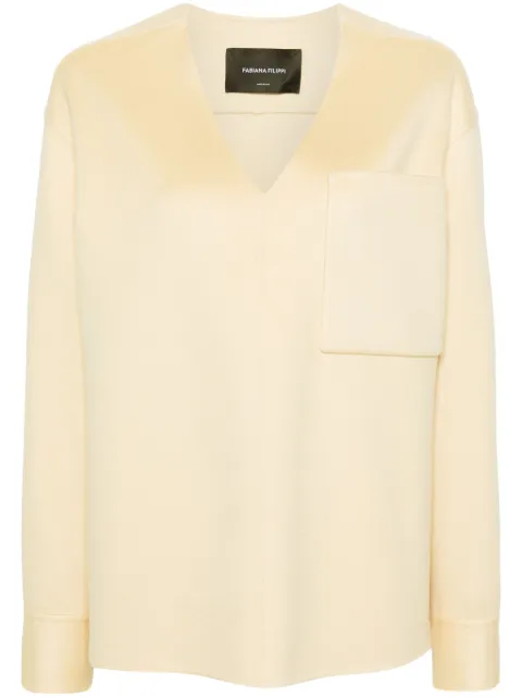 Fabiana Filippi V-neck cashmere jumper Yellow CTD264F182I9040000
