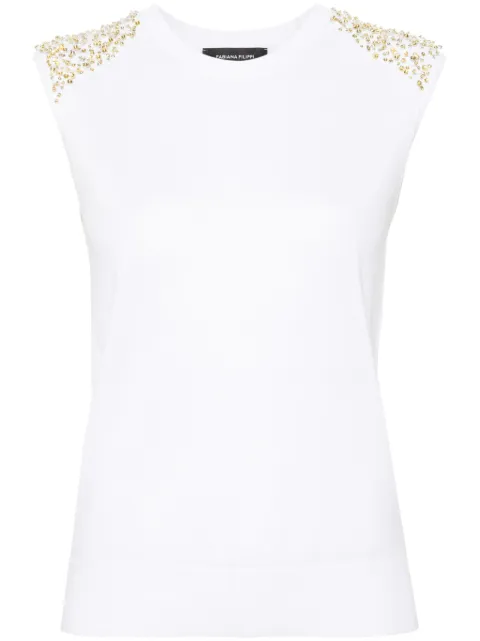 Fabiana Filippi sequin-embellished fine-knit top White MAD274F324H4900000
