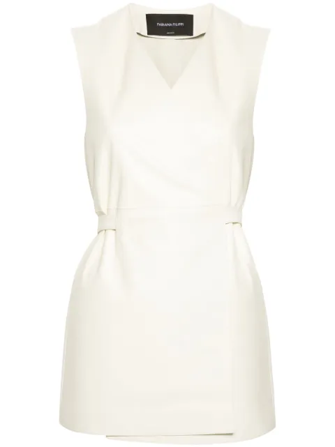 Fabiana Filippi wrap-design leather vest Neutrals PLD274F583I9080000