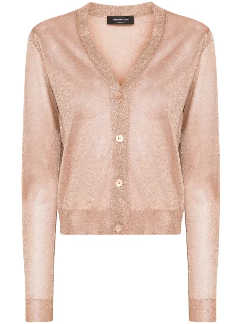 Fabiana Filippi metallic-threading semi-sheer cardigan Orange MAD274F038D6780000