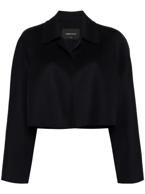 Fabiana Filippi open-front felted cropped jacket Blue CTD264F191D6320000