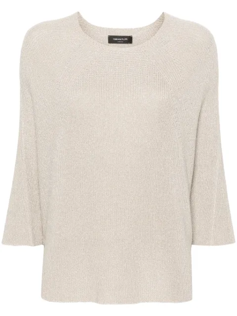 Fabiana Filippi metallic-threading batwing-sleeves jumper Neutrals MAD274F417H4520000
