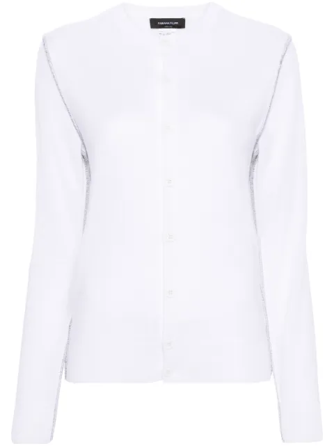 Fabiana Filippi exposed-seam fine wool cardigan White MAD264F050I8560000