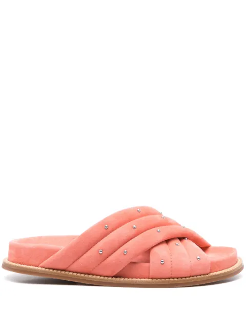 Fabiana Filippi padded quilted suede slides Pink ASD274A930H1440000