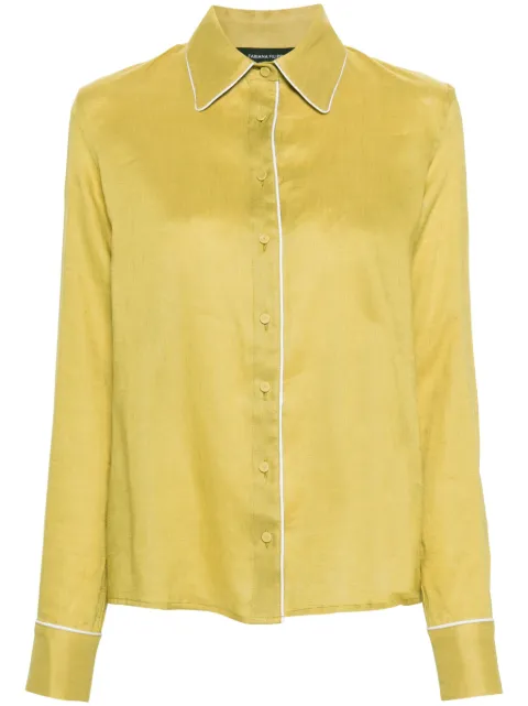 Fabiana Filippi piped-trim linen shirt Green CAD274F233H4970000
