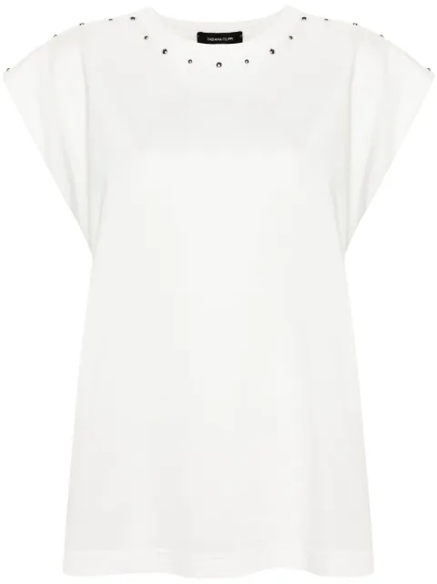 Fabiana Filippi studed cap-sleeve cotton top White JED274F094H4840000