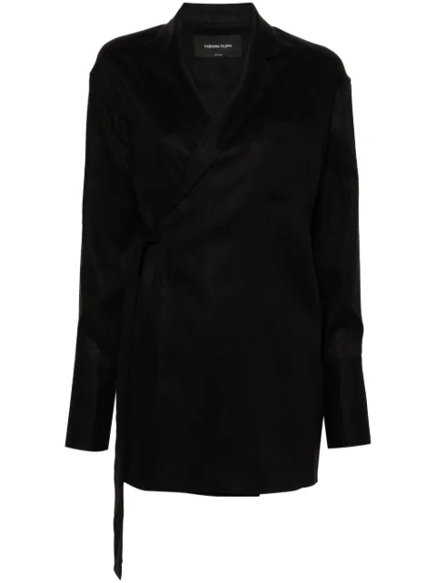 Fabiana Filippi linen wrap jacket Black GCD274F543D6610000