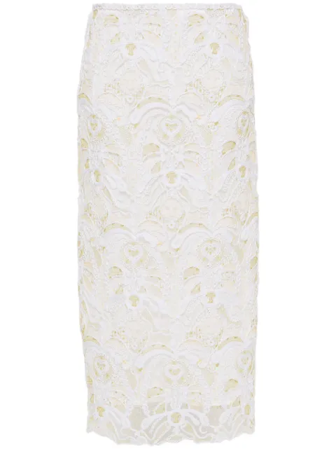 Fabiana Filippi embroidered open-knit skirt Neutrals GND274F724D7040000