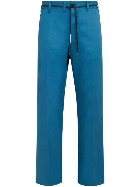 Marni tied waistband straight-legged trousers Blue PUMU0110A4UTC311