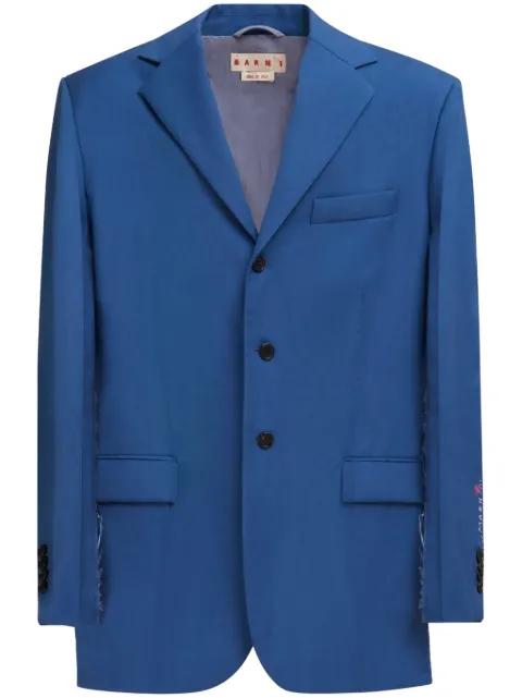 Marni grain-de-poudre single-breasted blazer Blue GUMU0116SYUTWA20