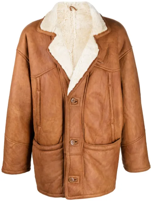 A.N.G.E.L.O. Vintage Cult 1980s single-breasted leather coat Orange ANG600PN