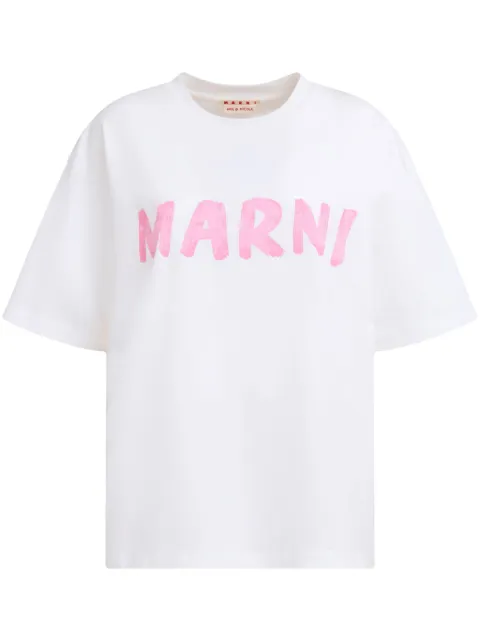 Marni organic cotton T-shirt with logo White THJET49EPHUSCS11
