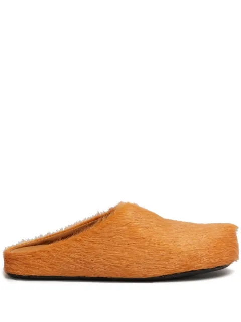 Marni Fussbett calf-hair slippers Orange SBMR000600P4122