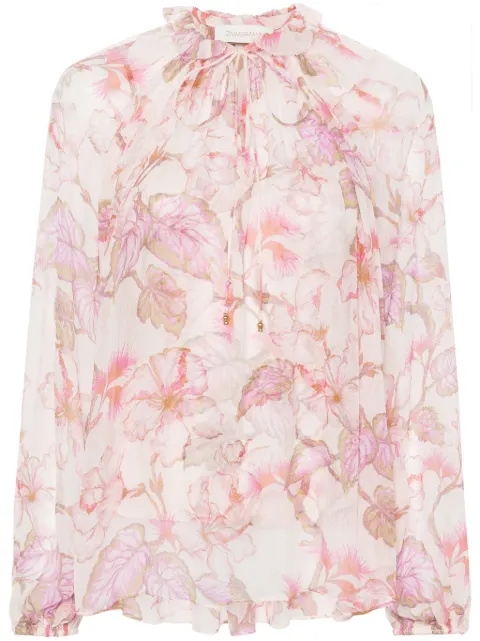 ZIMMERMANN Matchmaker Billow floral-print blouse Pink 3825TMAT