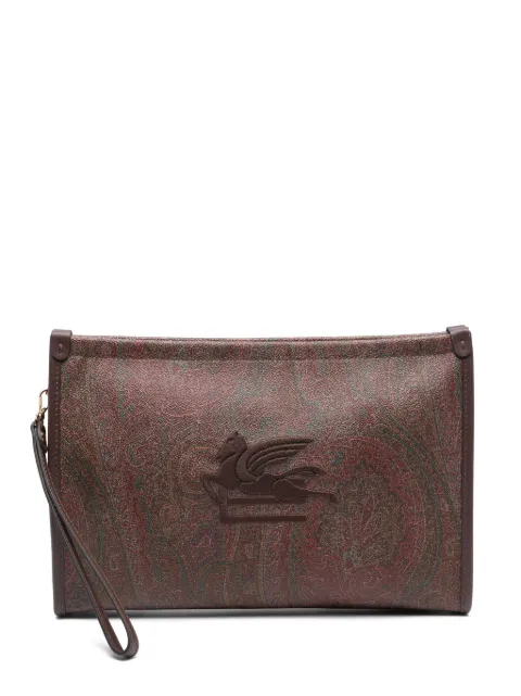 ETRO latge arnica pouch with Pegaso detail Brown MP2C0001AA012