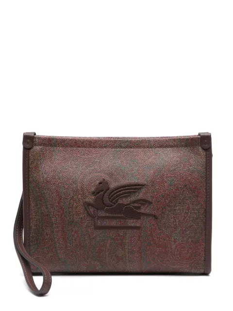 ETRO medium Arnica pouch with Pegaso detail Brown WP2C0007AA001