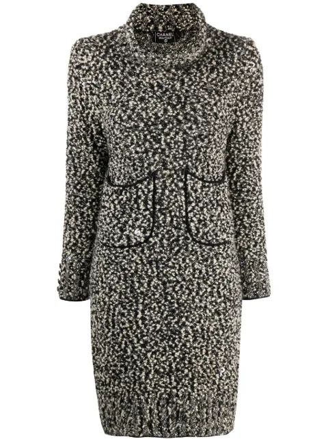 CHANEL Pre-Owned 1994 roll-neck two-tone minidress Black 94AP04198V00209H8020