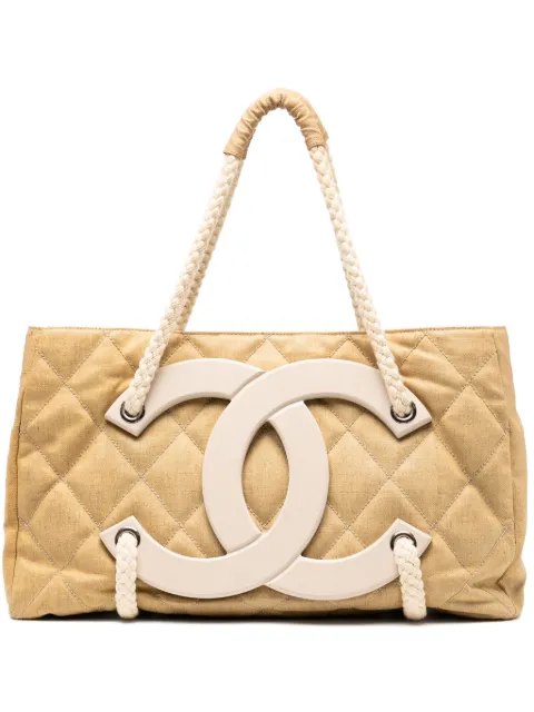 CHANEL Pre-Owned 2008 Cruise Yacht Coated Canvas tote bag Brown CHANELBEIGEBEACHTOTE