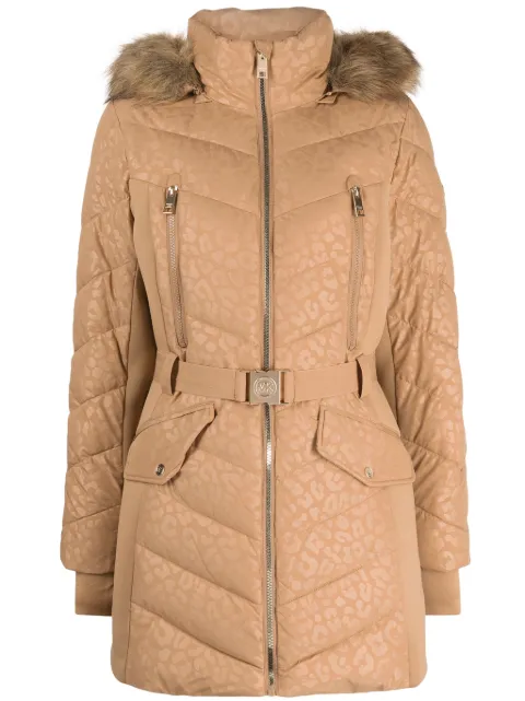 Michael Michael Kors leopard-print padded parka coat Brown A421753CKA