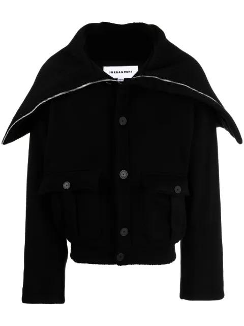 JORDANLUCA long-collar buttoned jacket Black CLOVERBOMBER