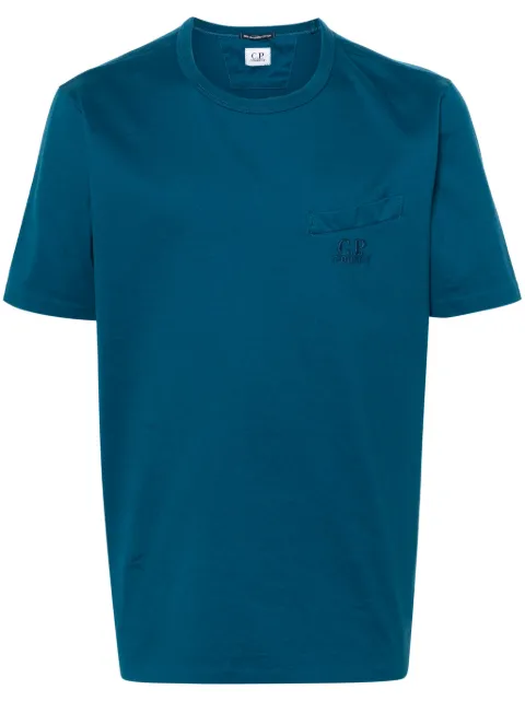 C.P. Company logo-embroidered cotton T-shirt Blue 16CMTS123A006203W
