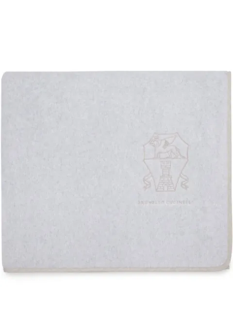 Brunello Cucinelli logo-embroidered beach towel Grey MLB925151C009