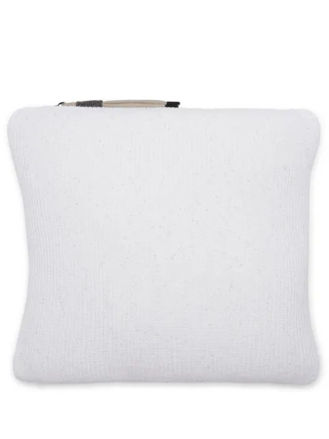 Brunello Cucinelli ribbed-knit square-shape cushion White MLDV79701CJ159