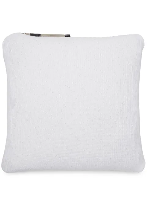 Brunello Cucinelli ribbed-knit square-shape cushion White MLDV79702CJ159