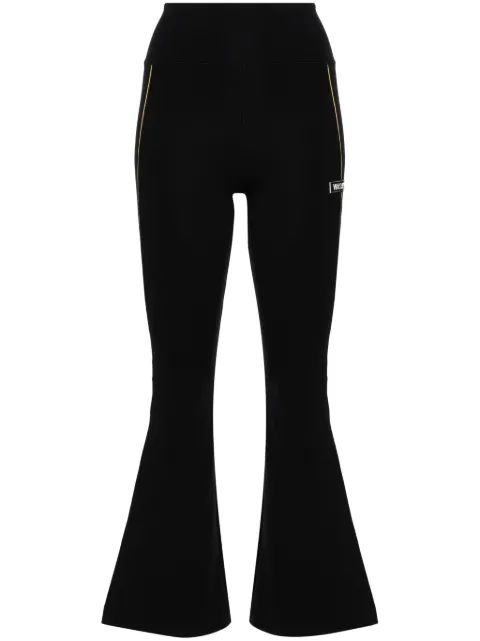 Versace logo-appliqué flared leggings Black 10135211A09554