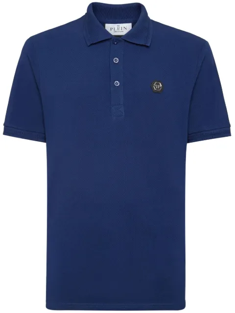 Philipp Plein Gothic Plein cotton polo shirt Blue SADCMTK6887PTE003N
