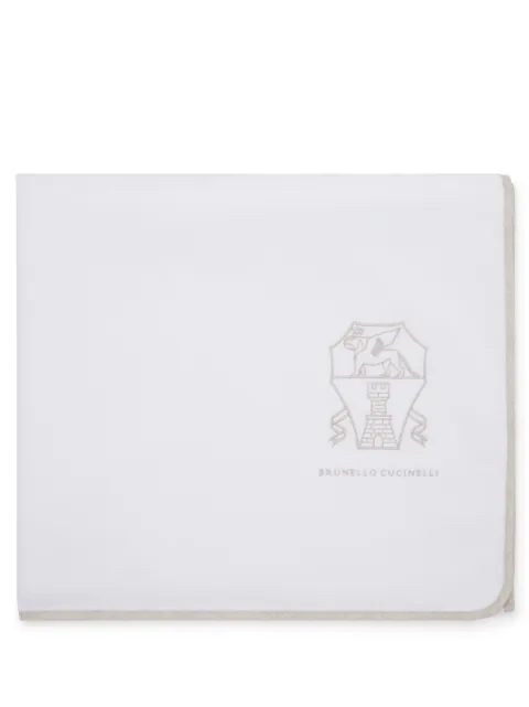 Brunello Cucinelli logo-embroidered cotton towel White MLB925151C159