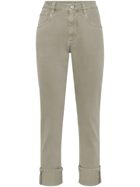 Brunello Cucinelli Monili-chain mid-rise straight-leg jeans Green M0H43P5797C8964