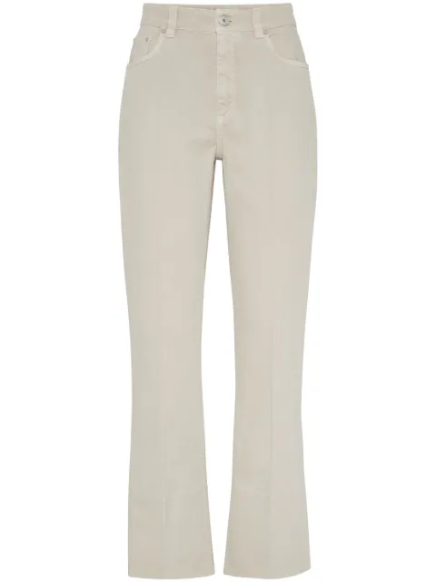 Brunello Cucinelli stretch-cotton kick-flare trousers Neutrals M0H43P5696C7192