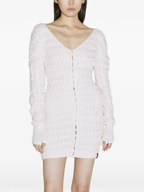 Isa Boulder V-neck long-sleeved dress Pink AW23WHDR01A