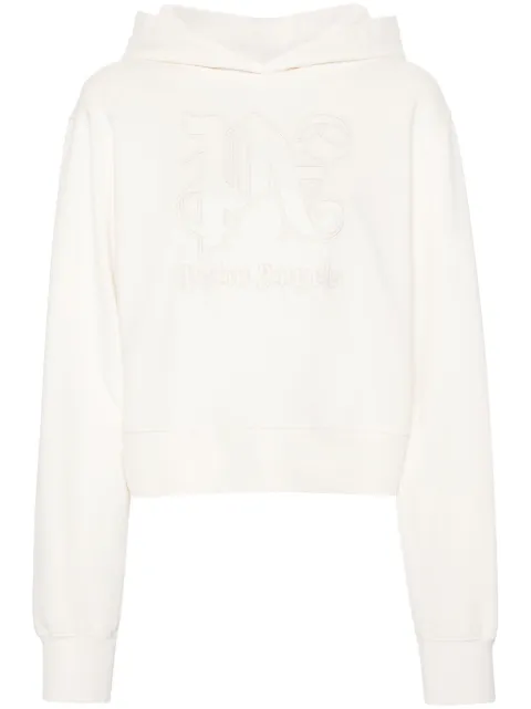 Palm Angels Monogram Statement cotton hoodie White PWBB069R24FLE001