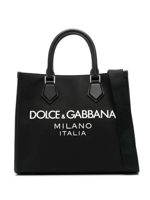 Dolce & Gabbana logo-embossed canvas tote bag Black BM2272AG1828B956