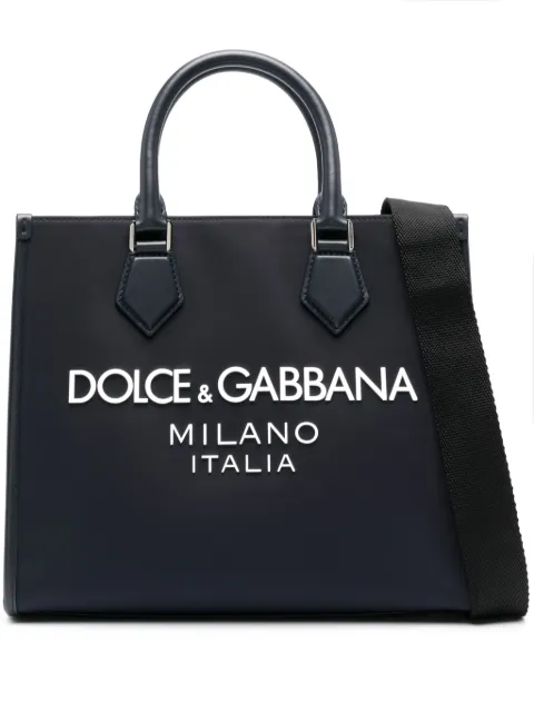 Dolce & Gabbana logo-embossed canvas tote bag Blue BM2272AG182