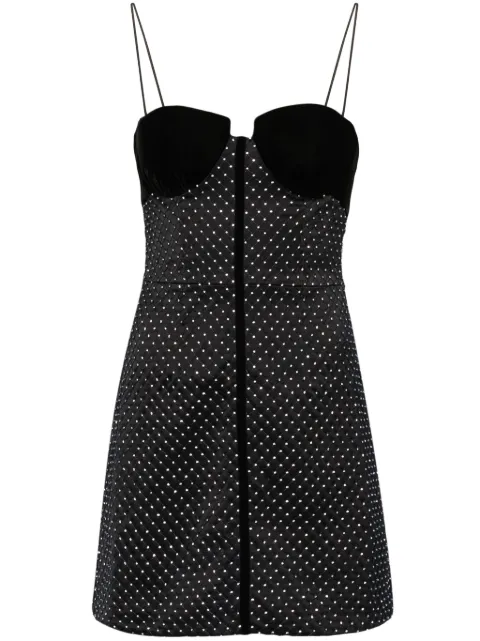 Nafsika Skourti Eclipse crystal-embellished satin dress Black DRSS25ECLIPSE