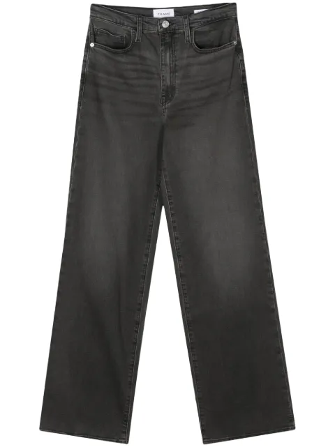 FRAME whiskering-effect washed straight-leg jeans Black LJNWL142