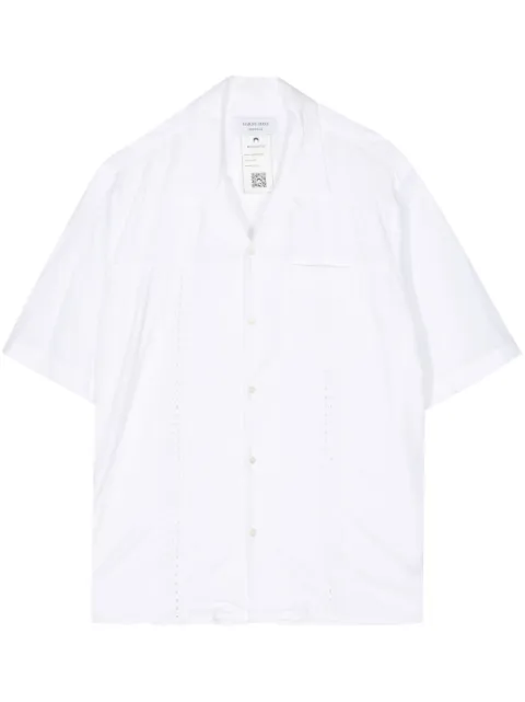 Marine Serre lace-detail cotton shirt White USI016UWOV0007