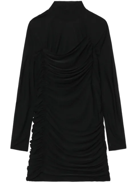 Helmut Lang ruched long-sleeve minidress Black N10HW602