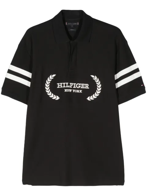 Tommy Hilfiger Monotype Stripe cotton polo shirt Black MW0MW33588