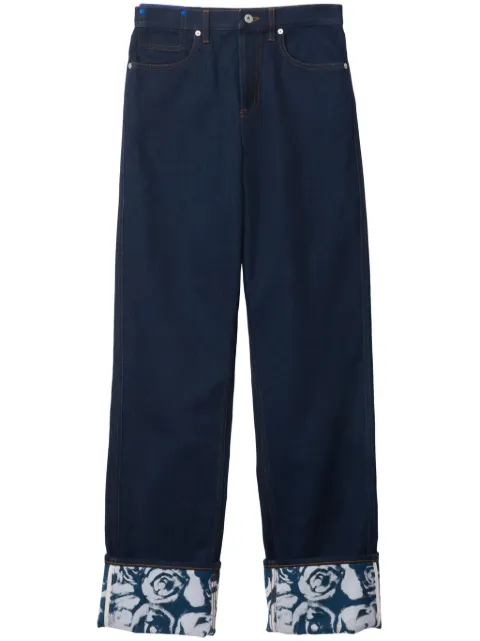 Burberry logo-patch straight-leg jeans Blue 8080778