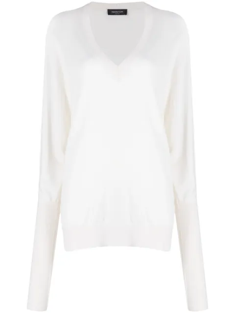 Fabiana Filippi V-neck fine-knit jumper White MAD264F005N9070142