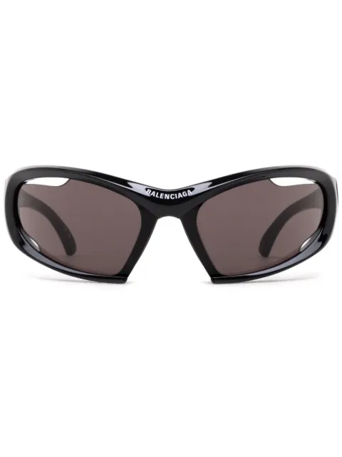 Balenciaga Eyewear Uni Dynamo Wrap oval-frame sunglasses Black BB0318S001