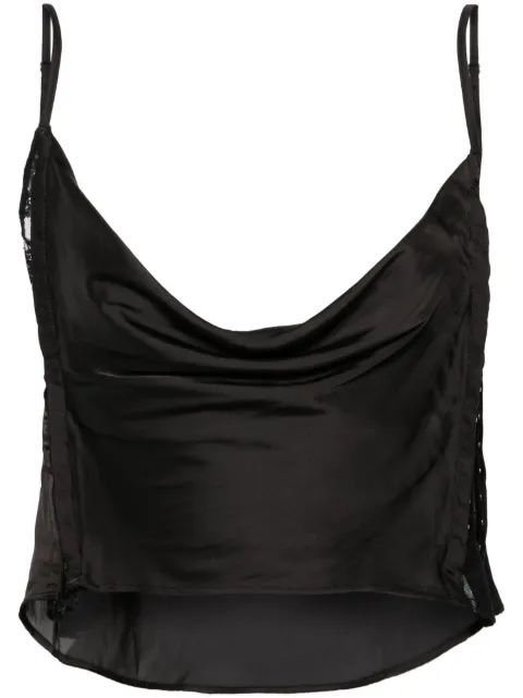 Y/Project sheer-lace draped top Black 102TO001