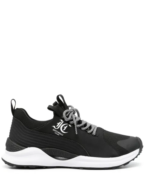 Just Cavalli logo-print running sneakers Black 76QA3SH2ZSA55