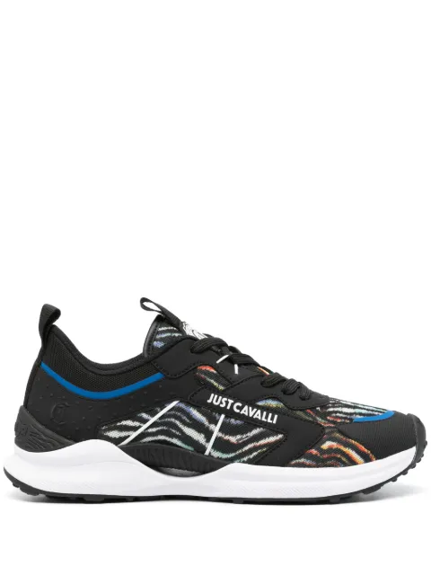 Just Cavalli tiger-print running sneakers Black 76QA3SH8ZSA56