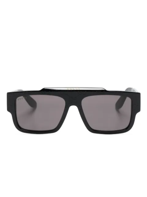 Gucci Eyewear GG-monogram rectangle-frame sunglasses Grey 755273J0740